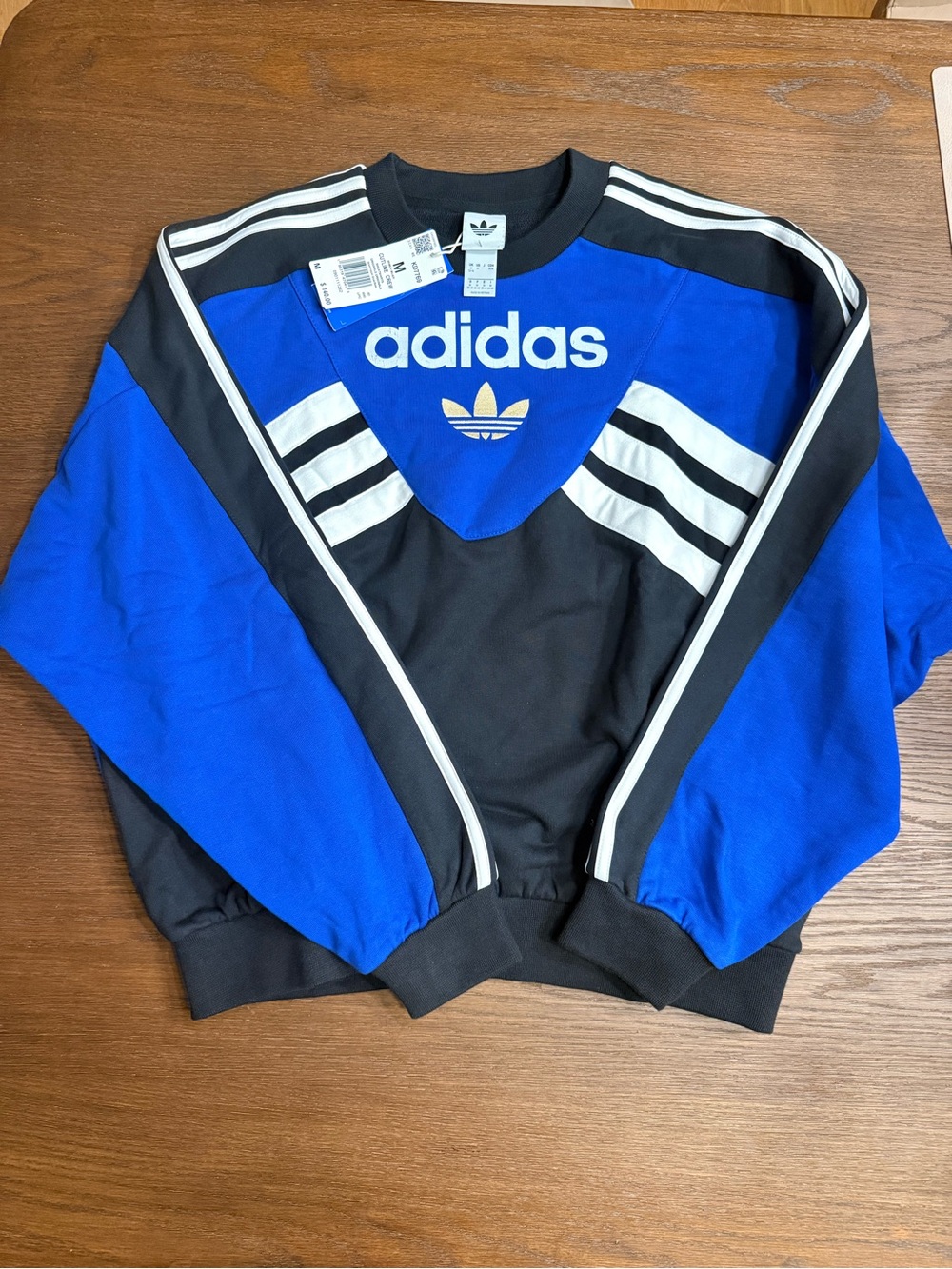 Adidas Blue & Black Crewneck Sweatshirt size Medium